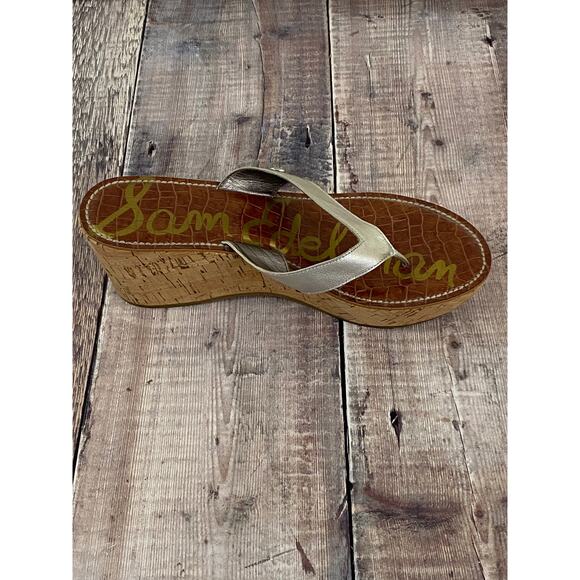 Sam Edelman Romy Wedge Cork Side Leather Upper Sandals Womens Size 9.5 - Picture 5 of 10